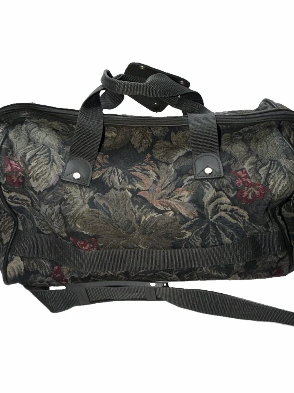 Vintage Jaguar Floral Tapestry Weekender Bag in Multi-Color